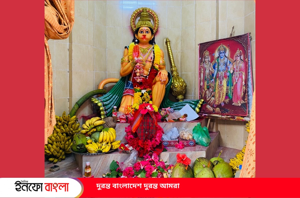মৌলভীবাজারের রাজনগরে শ্রী শ্রী ️হনুমান জয়ন্তী পূজায় ভক্তদের ঢল