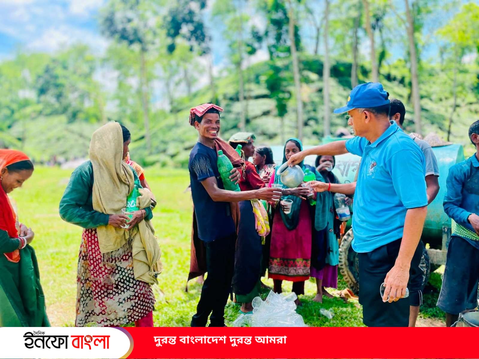 তীব্র গরমে শ্রীমঙ্গলে চা শ্রমিকদের পাশে 